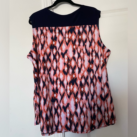 Elie McCarthy Womens Scoop Neck Blouse Tank Top 2X Abstract Geometric Casual - Picture 14 of 16